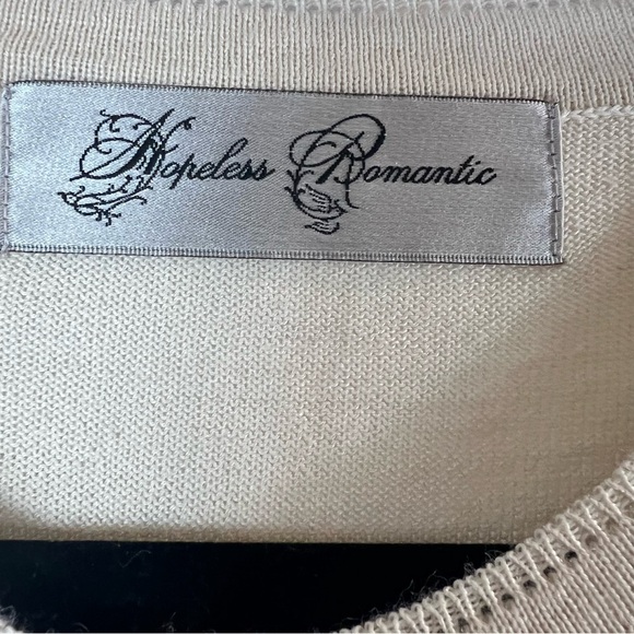 Elbow Patch Sweater Women's Victorian Romantic Long Cream Button-Up Cardigan M - Picture 5 of 12